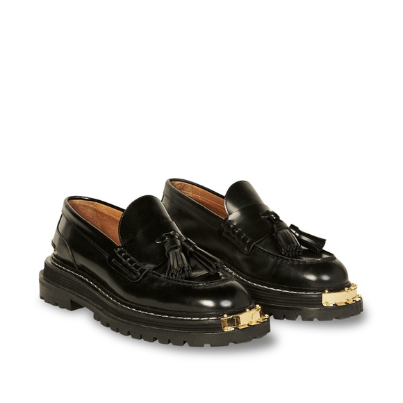 Sandro Women's H21Iron Black Cap Toe Loafers - Picture 1 of 8